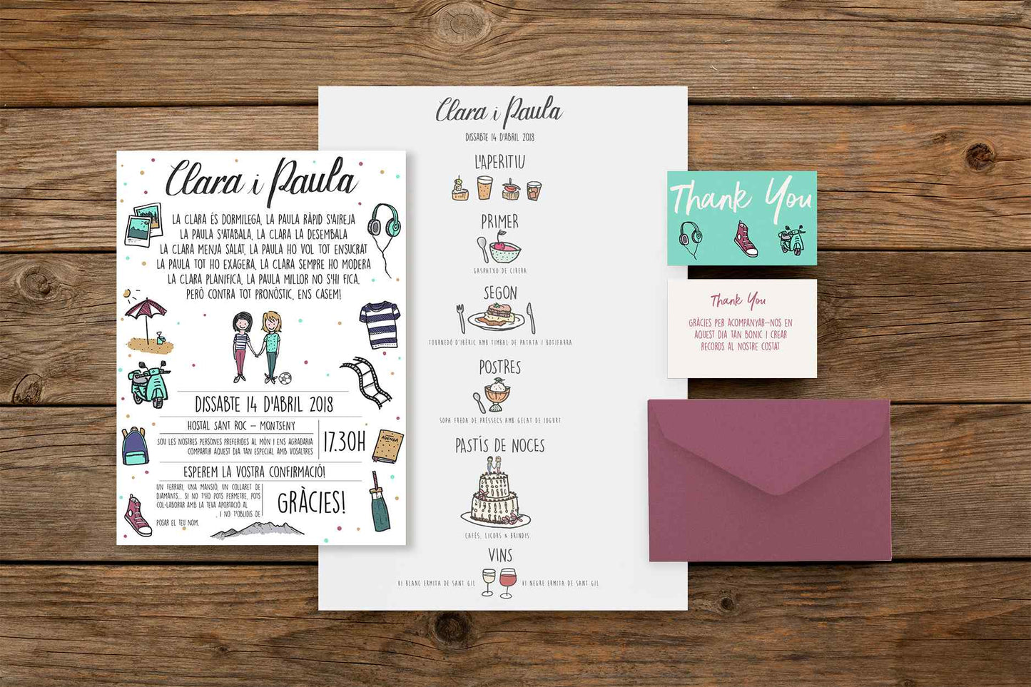 Custom Illustration Wedding Stationery Set