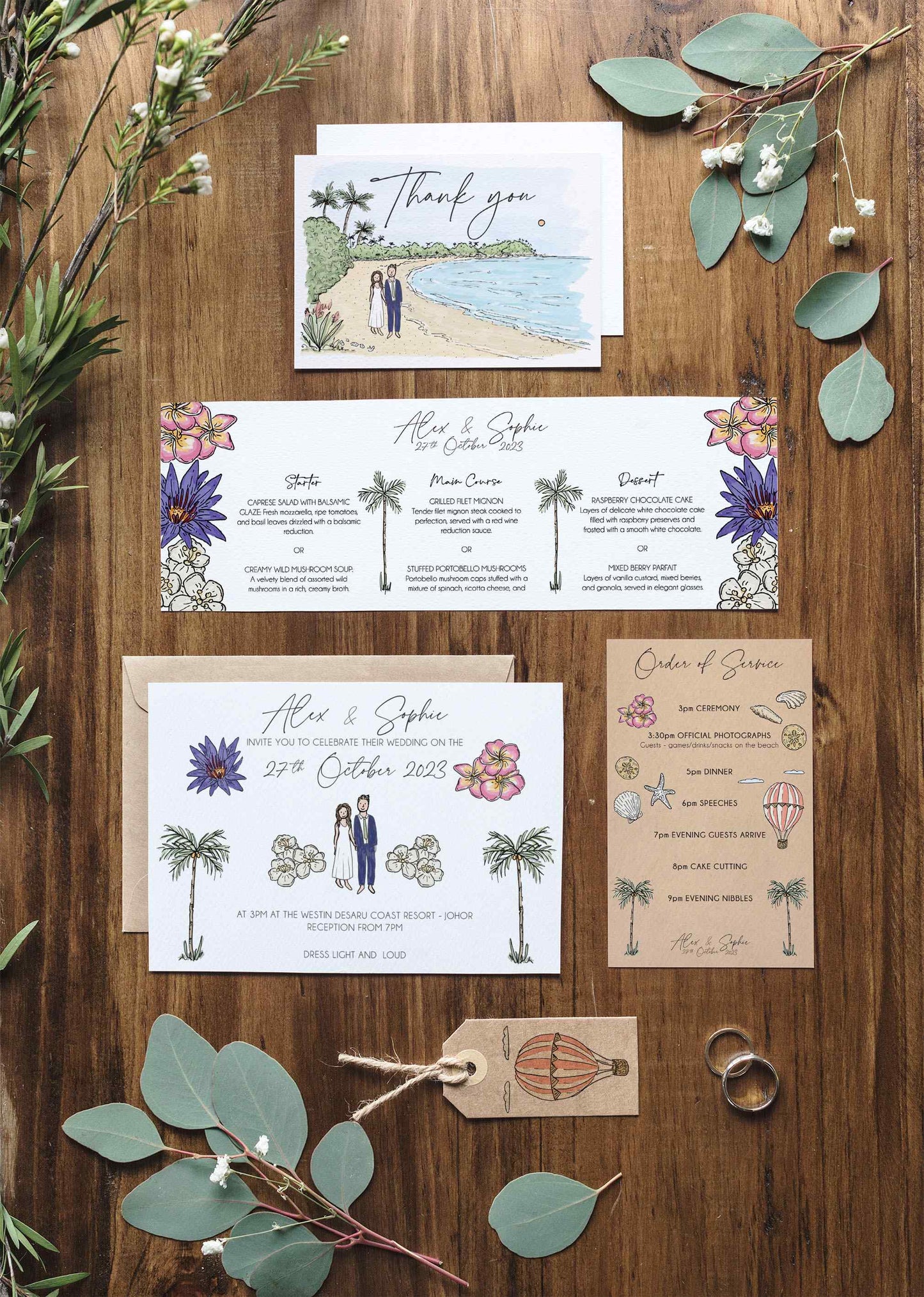 Custom Illustration Wedding Stationery Set