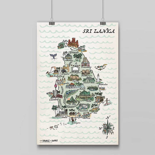 Sri Lanka Map Poster